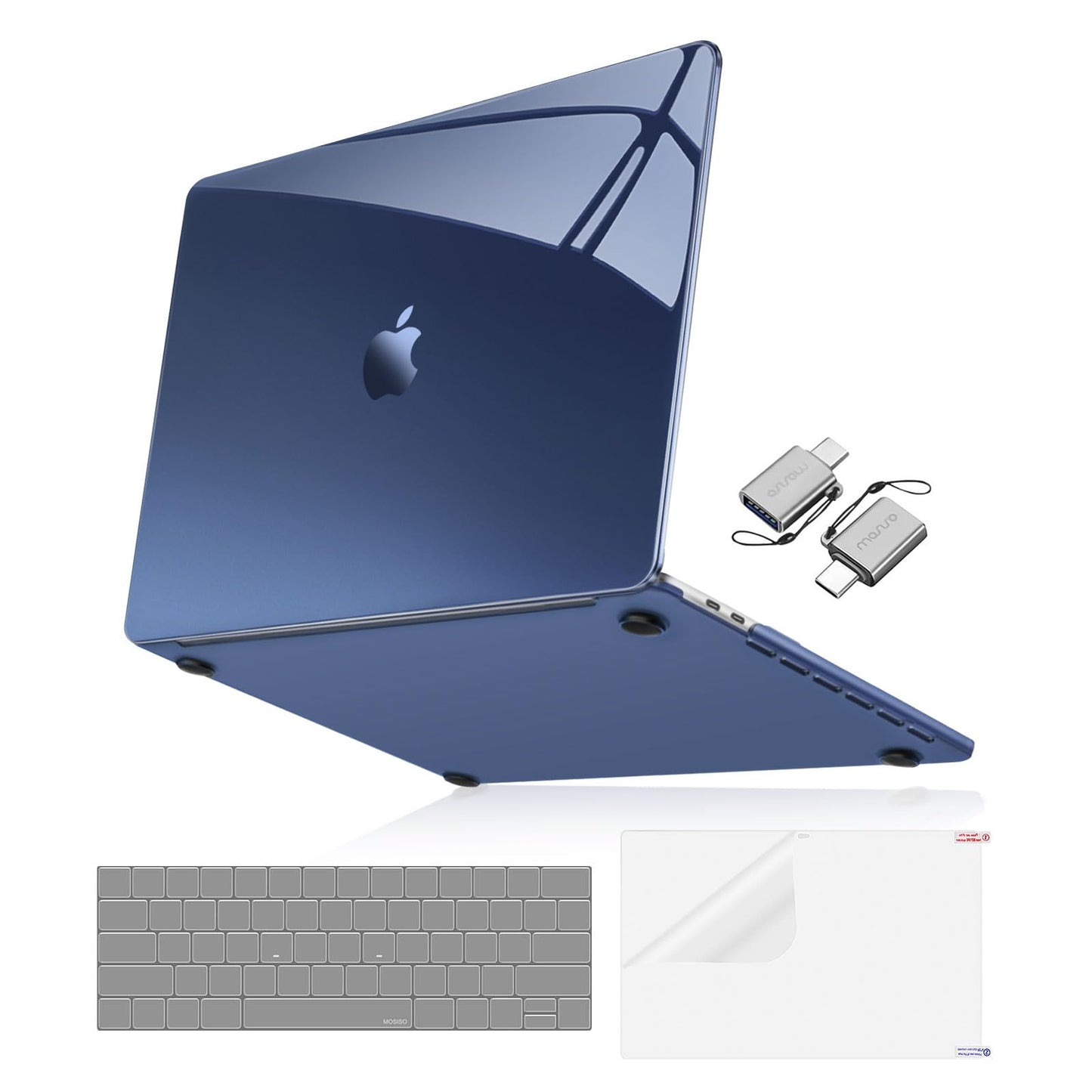 MOSISO Compatible with MacBook Pro 13 inch Case M2 2025-2016 A2338 M1 A2251 A2289 A2159 A1989 A1708 A1706, Surpass Natural Beauty Plastic Hard Shell&Keyboard Cover&Screen Film&Type C, Crystal Midnight