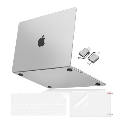 MOSISO Compatible with MacBook Air 15 inch Case 2025 2024 2023 Release M4 A3241 M3 A3114 M2 A2941,Ultra-Thin Natural Original Plastic Hard Shell Case&Keyboard Cover&Screen Film&Type C,Frost Clear