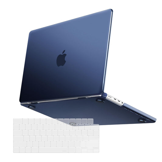 MOSISO Compatible with MacBook Pro 14 inch Case 2025-2021 M4 M3 M2 M1 A3112 A3185 A3401 A2918 A2992 A2779 A2442, Ultra-Thin Natural Original Color Plastic Hard Shell&Keyboard Cover, Midnight Blue