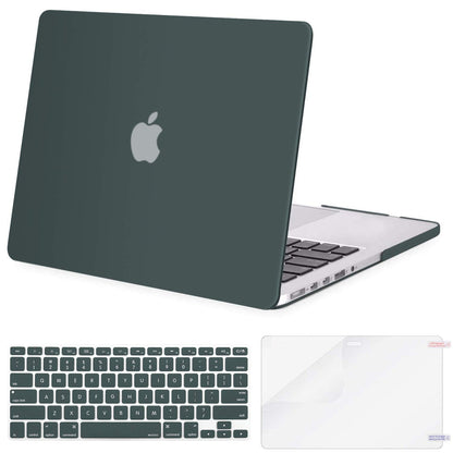 MOSISO Case Only Compatible with MacBook Pro Retina 13 inch (Models: A1502 & A1425) (Older Version Release 2015 - end 2012), Plastic Hard Shell Case & Keyboard Cover & Screen Protector, Midnight Green