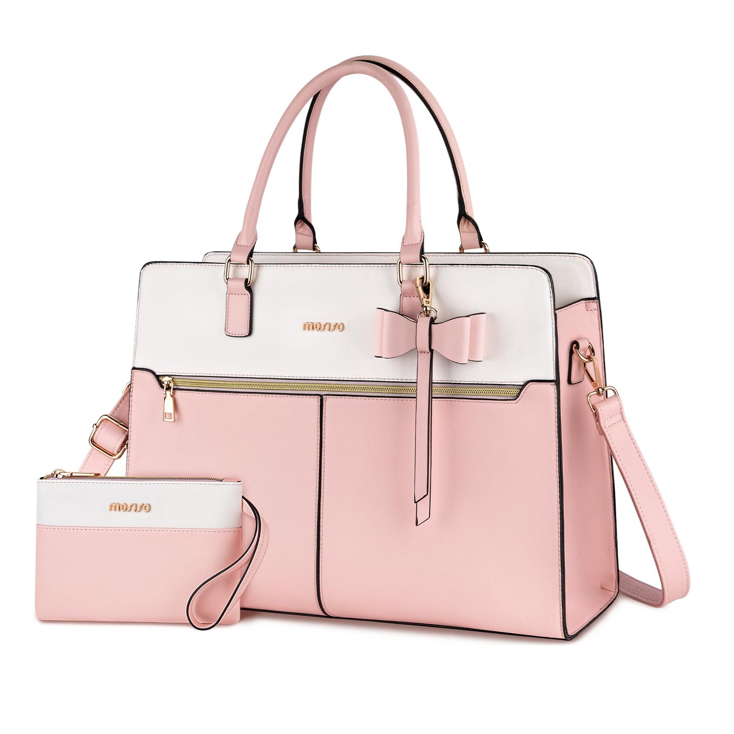 MOSISO Laptop Tote Bag for Women, Large Capacity Handbag Shoulder Computer Bags Work Briefcase for Business Teacher Office