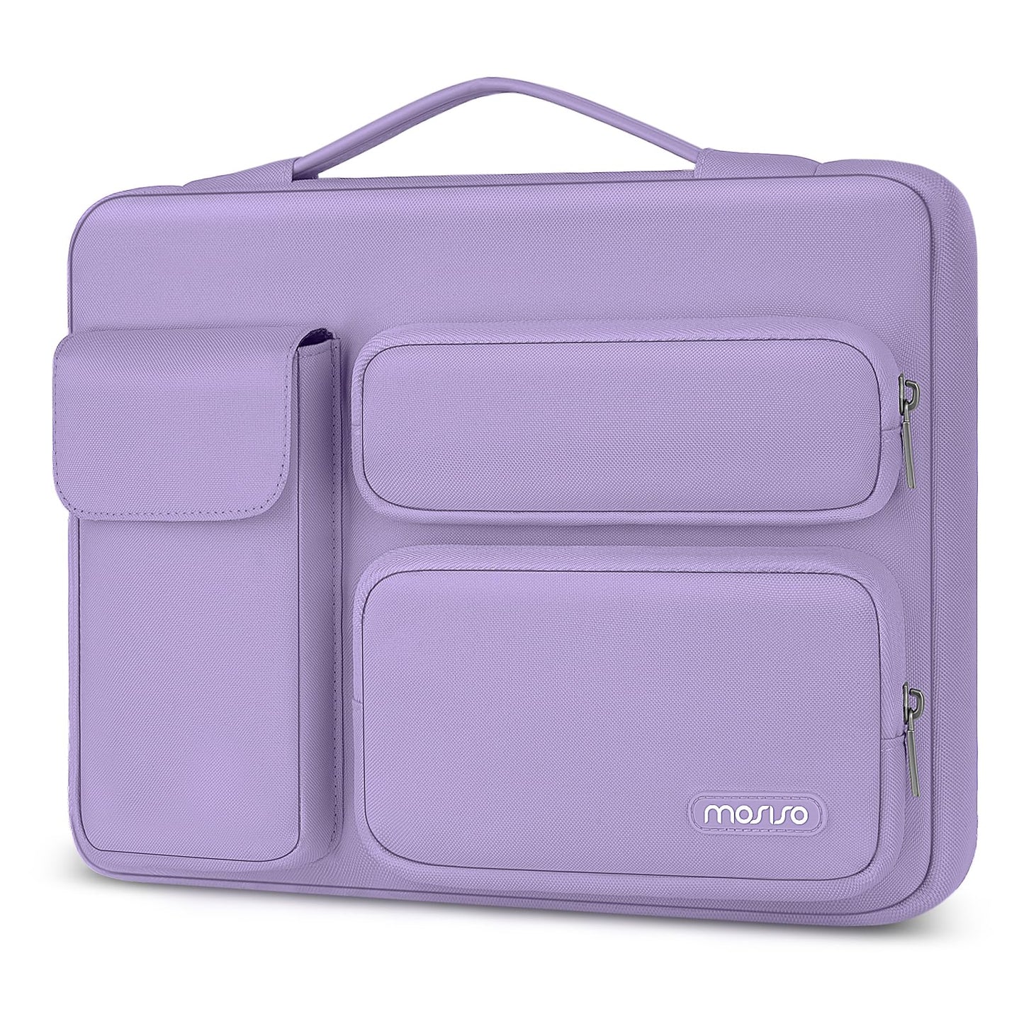 MOSISO 360 Protective Laptop Case 13.3 inch, 13-13.3 inch Laptop Sleeve Compatible with MacBook Air/Pro 13 / Pro 14, HP Dell ASUS Lenovo,Side Open Bag with 2 Raised&1 Flapover Pockets