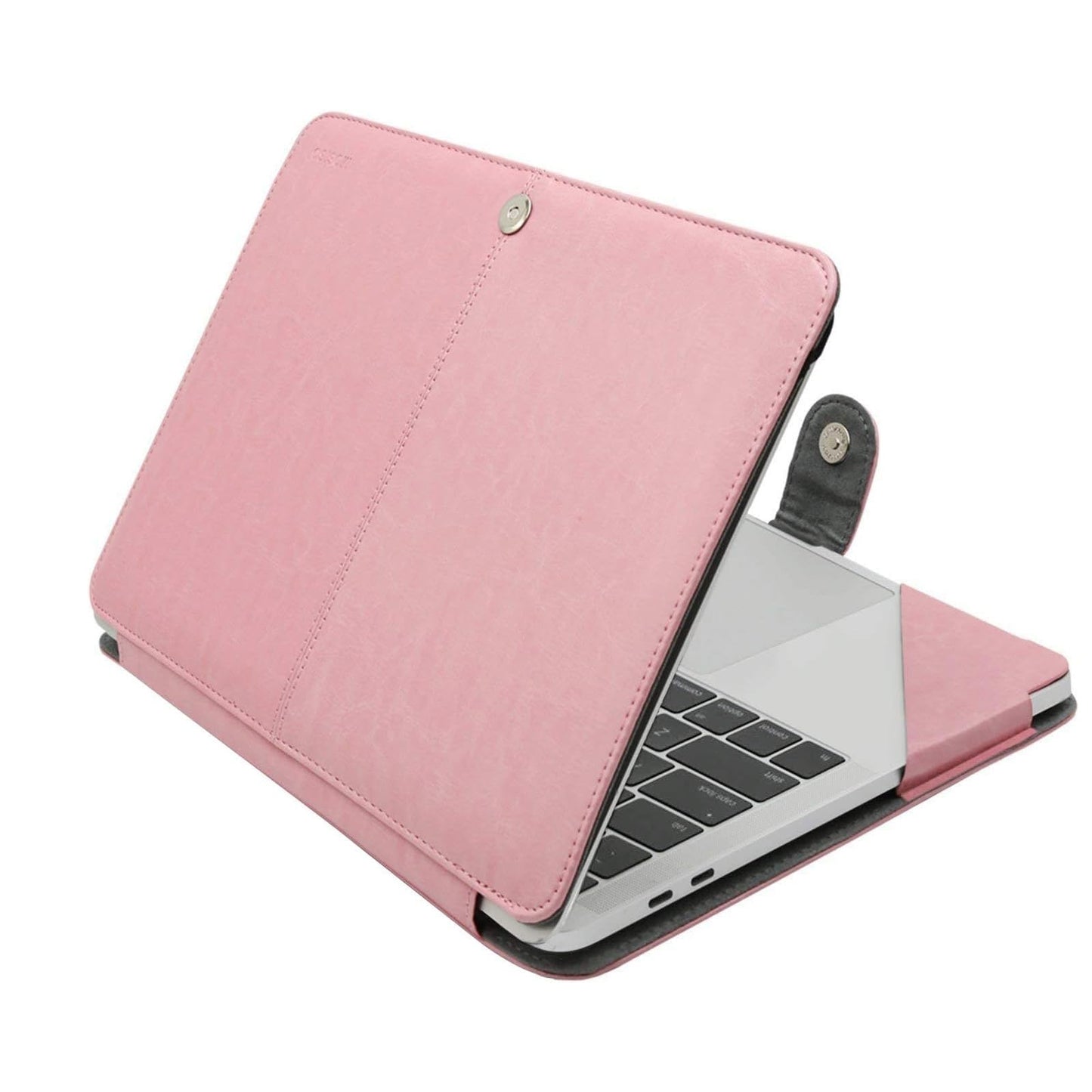 MOSISO Case Compatible with MacBook Air 13.6 inch M4 M3 M2 2025-2022 /Air 13 M1 2022-2018 /Pro 13 inch M2 M1 2025-2016, PU Leather Portfolio Protective Stand Cover, Serenity Blue