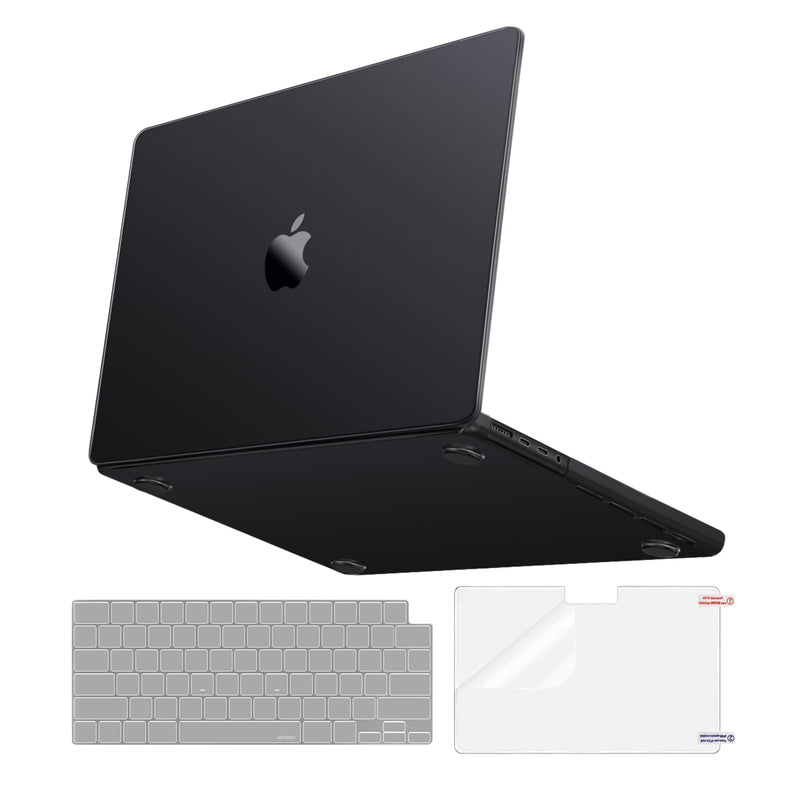 Inch Sleeve Soonjet Custodia Per Macbook Air M2 13,6 Pollici M2 A2681 2022 2023, Robusta E Durevole Cover MacBook Air 13 M2, Protezione In Plastica Rigida - Mezzanotte Trasparente Inch Case - Foto 6