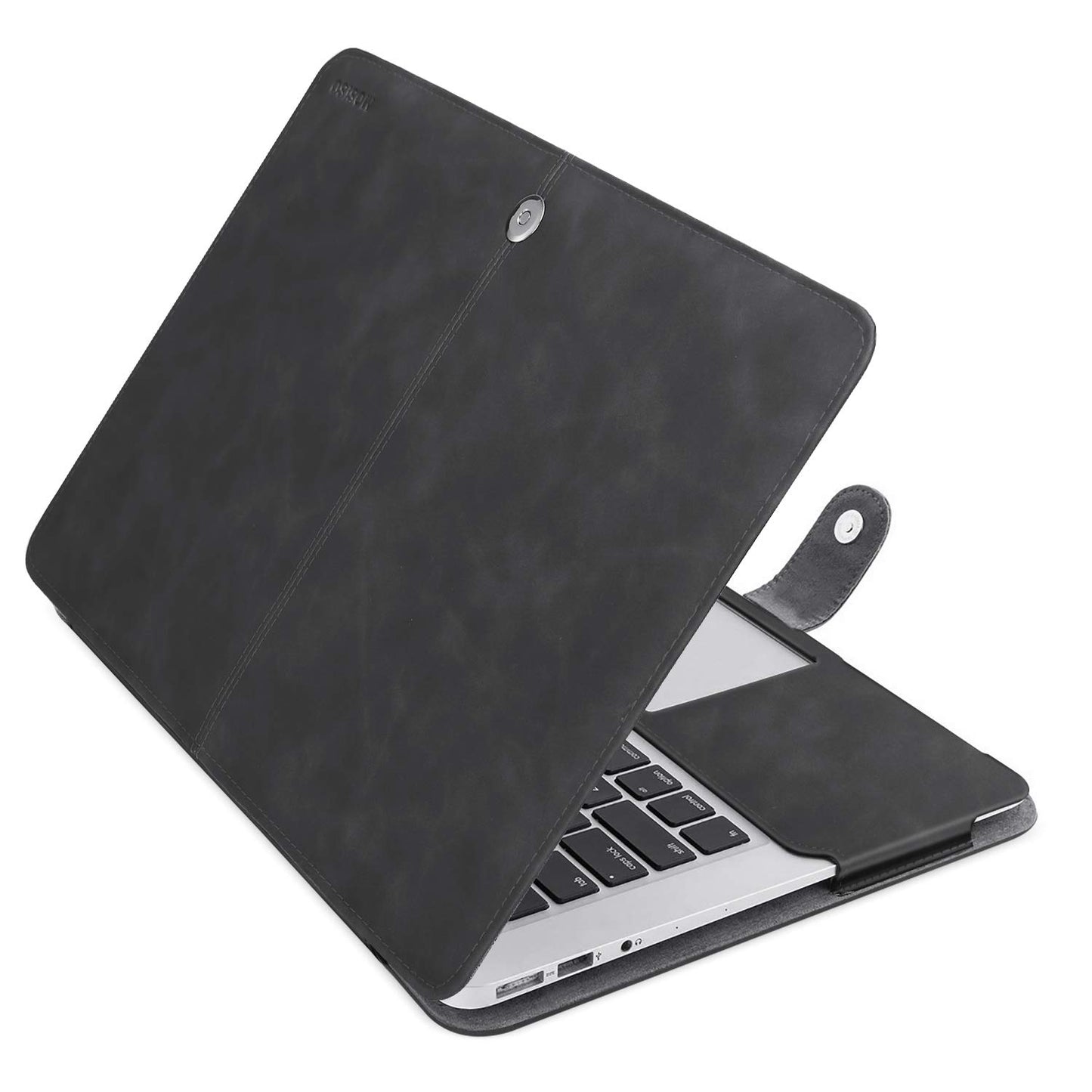 MOSISO Compatible with MacBook Air 13 inch Case A1369 A1466 Older Version 2010-2017 Release, PU Leather Case Portfolio Protective Stand Cover Sleeve, Rose Gold