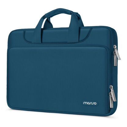 MOSISO 360 Protective Laptop Sleeve for MacBook Air/Pro 13-16 inch | Compatible with MacBook Pro 14 inch M4 M3 M2 M1 2024-2021 | Matching Color Sleeve Bag with Belt | Black