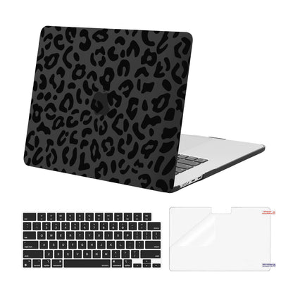MOSISO Compatible with MacBook Air 15 inch M5 2026 M4 2025 M3 M2 2024 2023 A3448 A3241 A3114 A2941 with Touch ID, Protective Leopard Grain Hard Shell&Keyboard Cover&Screen Protector