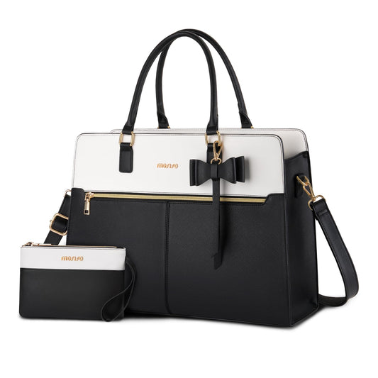 MOSISO Laptop Tote Bag for Women, Large Capacity Handbag Shoulder Computer Bags Work Briefcase for Business Teacher Office