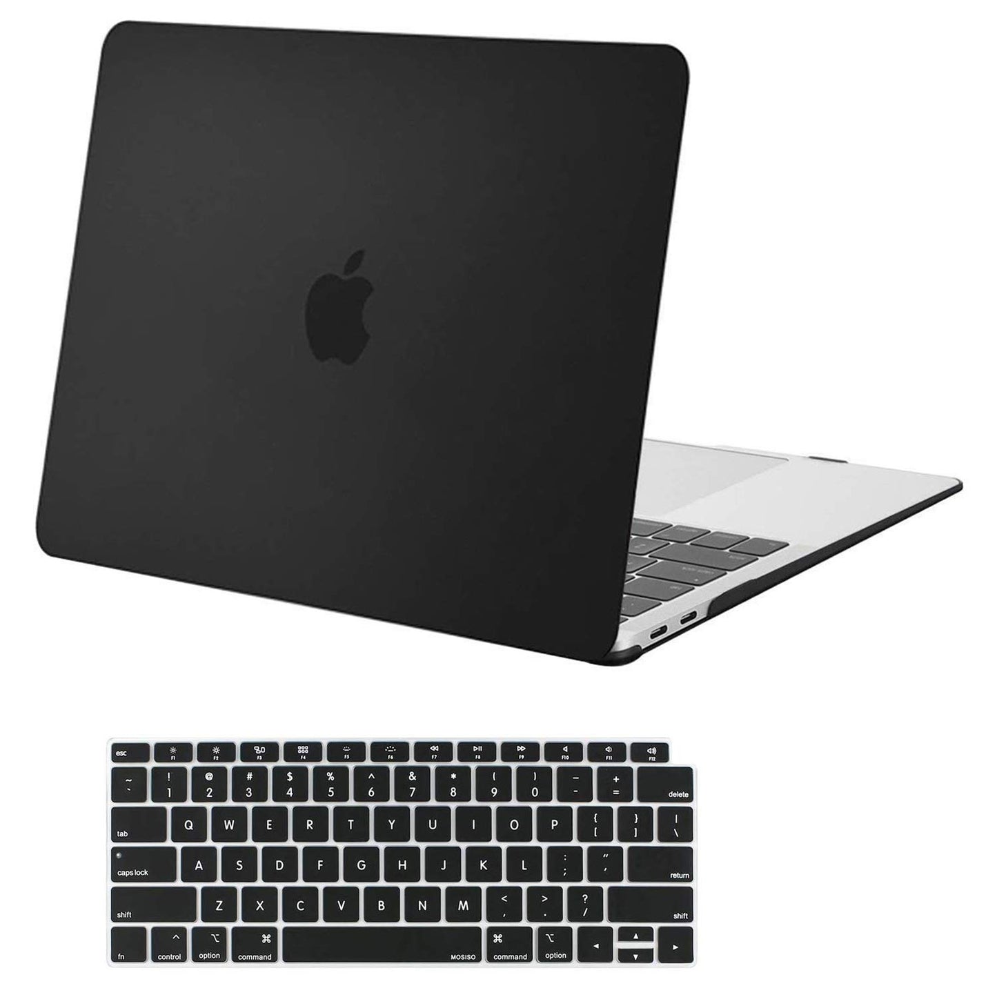 MOSISO Compatible with MacBook Air 13 inch Case 2022 2021 2020 2019 2018 Release A2337 M1 A2179 A1932 Touch ID, Plastic Hard Shell Cover&Keyboard Cover for MacBook Air 13.3 inch Case, Black