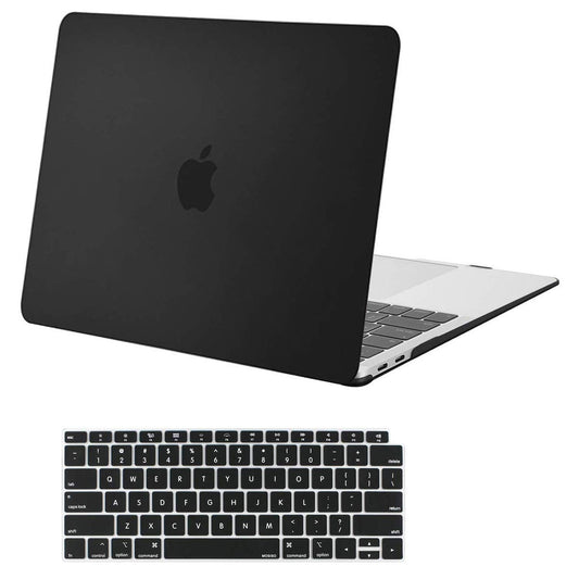 MOSISO Compatible with MacBook Air 13 inch Case 2022 2021 2020 2019 2018 Release A2337 M1 A2179 A1932 Touch ID, Plastic Hard Shell Cover&Keyboard Cover for MacBook Air 13.3 inch Case, Black