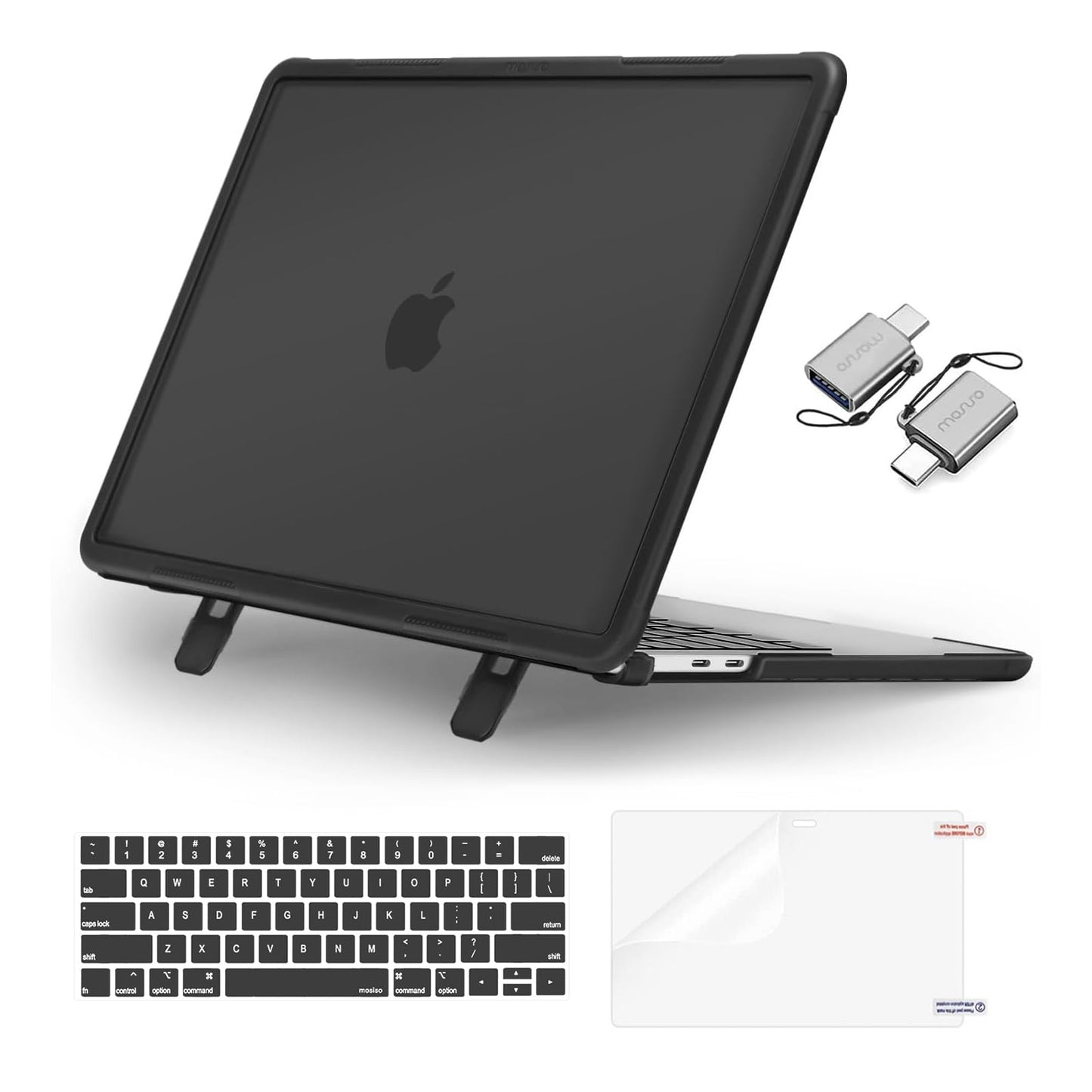 MOSISO Compatible with MacBook Pro 13 inch Case M2 2025-2016 A2338 M1 A2251 A2289 A2159 A1989 A1708 A1706, Heavy Duty Plastic Hard Case with Kickstand&Keyboard Skin&Screen Film&Type C, Teal Green