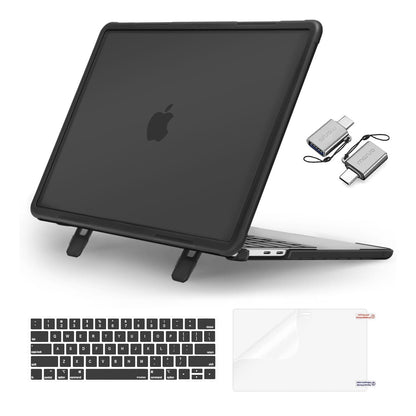 MOSISO Compatible with MacBook Pro 13 inch Case M2 2025-2016 A2338 M1 A2251 A2289 A2159 A1989 A1708 A1706, Heavy Duty Plastic Hard Case with Kickstand&Keyboard Skin&Screen Film&Type C, Teal Green