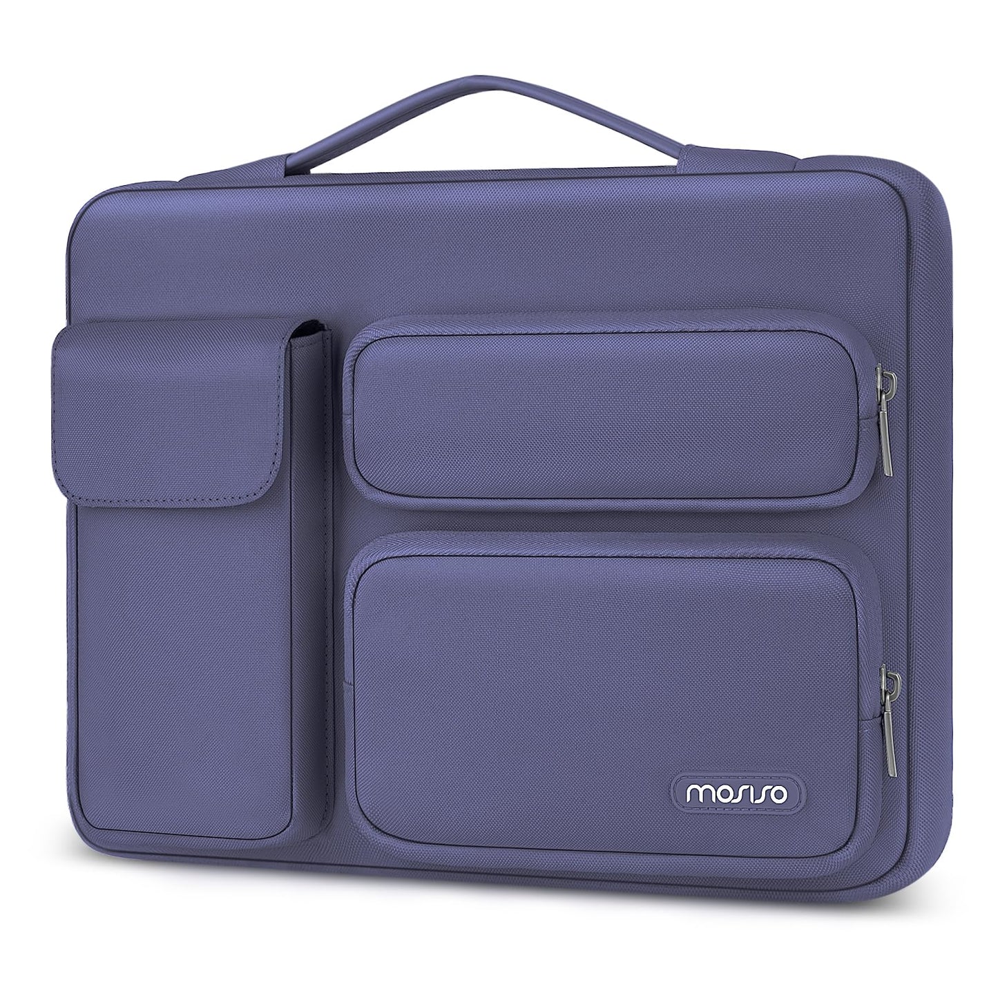 MOSISO 360 Protective Laptop Case 13.3 inch, 13-13.3 inch Laptop Sleeve Compatible with MacBook Air/Pro 13 / Pro 14, HP Dell ASUS Lenovo,Side Open Bag with 2 Raised&1 Flapover Pockets