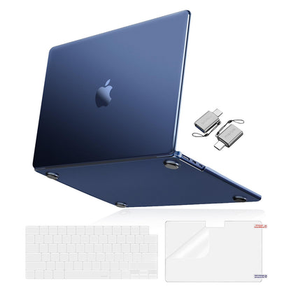 MOSISO Compatible with MacBook Air 15 inch Case 2025 2024 2023 Release M4 A3241 M3 A3114 M2 A2941,Ultra-Thin Natural Original Plastic Hard Shell Case&Keyboard Cover&Screen Film&Type C,Frost Clear