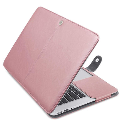 MOSISO Compatible with MacBook Air 13 inch Case A1369 A1466 Older Version 2010-2017 Release, PU Leather Case Portfolio Protective Stand Cover Sleeve, Rose Gold