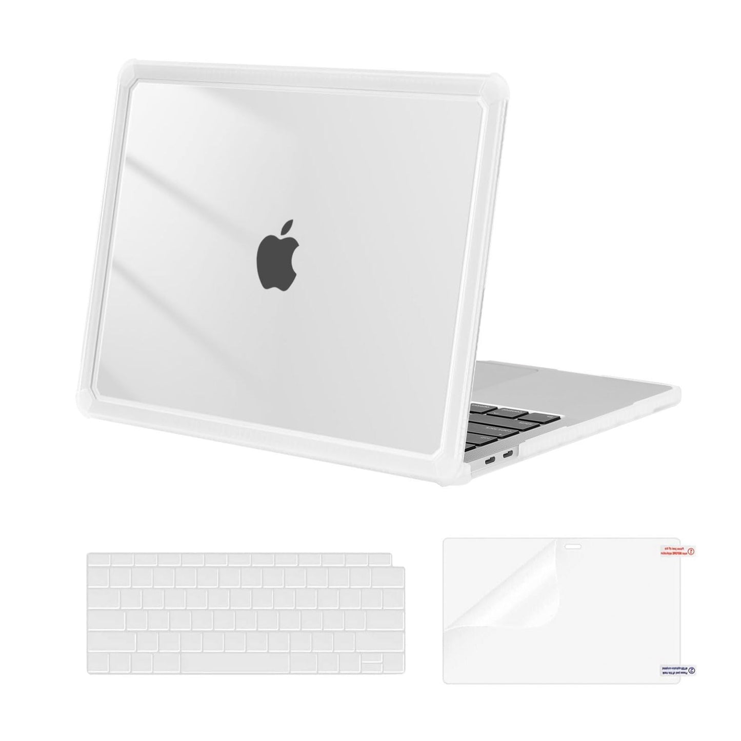 MOSISO Compatible with MacBook Air 13 inch Case 2022-2018 Release A2337 M1 A2179 A1932, Anti-Cracking Heavy Duty Plastic Hard Shell Case with TPU Bumper&Keyboard Cover&Screen Film, Pink