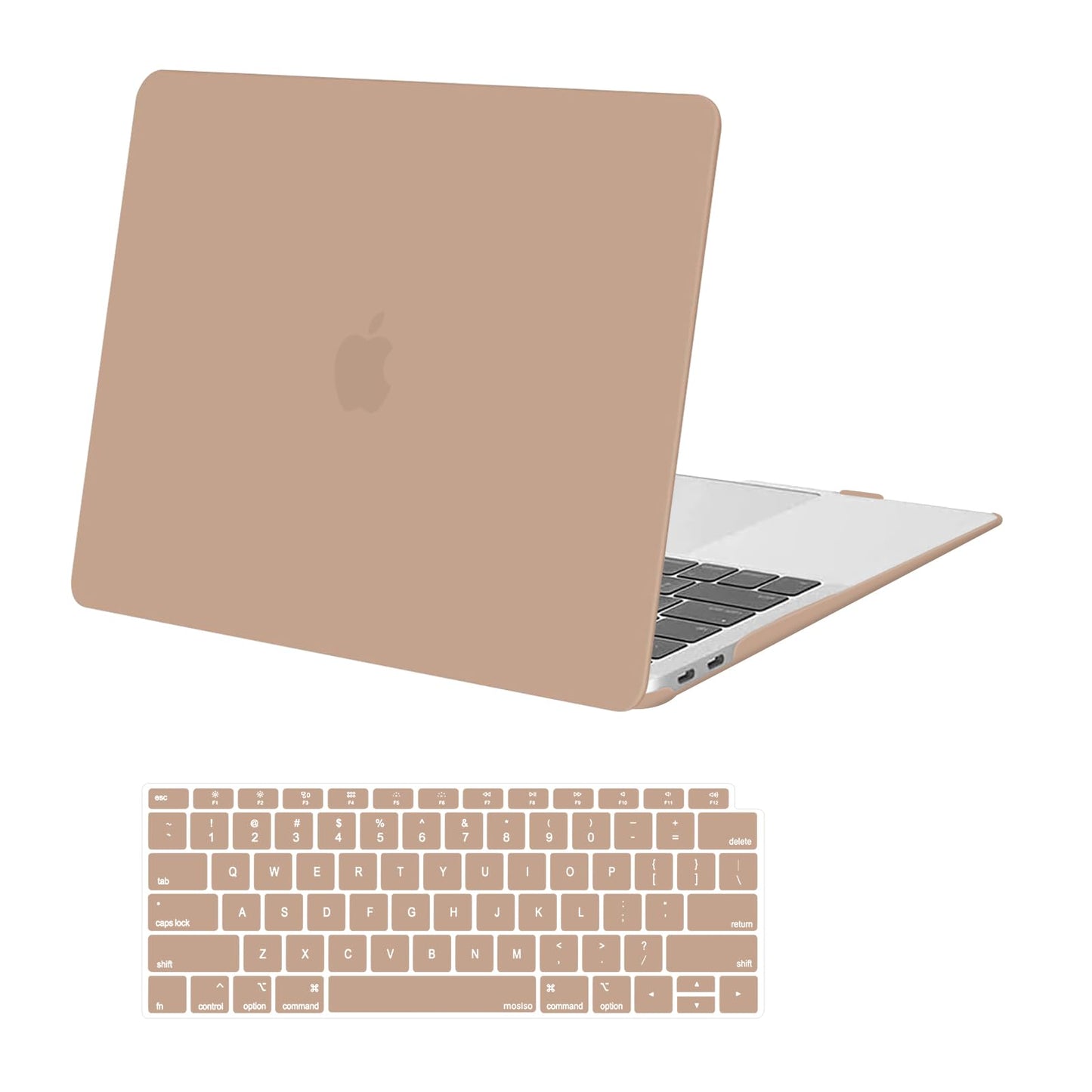 MOSISO Compatible with MacBook Air 13 inch Case 2022 2021 2020 2019 2018 Release A2337 M1 A2179 A1932 Touch ID, Plastic Hard Shell Cover&Keyboard Cover for MacBook Air 13.3 inch Case, Black