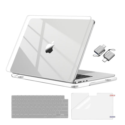 MOSISO Compatible with MacBook Air 13 inch Case 2025-2022 M4 A3240 M3 A3113 M2 A2681,Surpass Natural Beauty Hard Shell&Keyboard Cover&Screen Film&Type C for MacBook Air 13.6 inch Case, Crystal Clear
