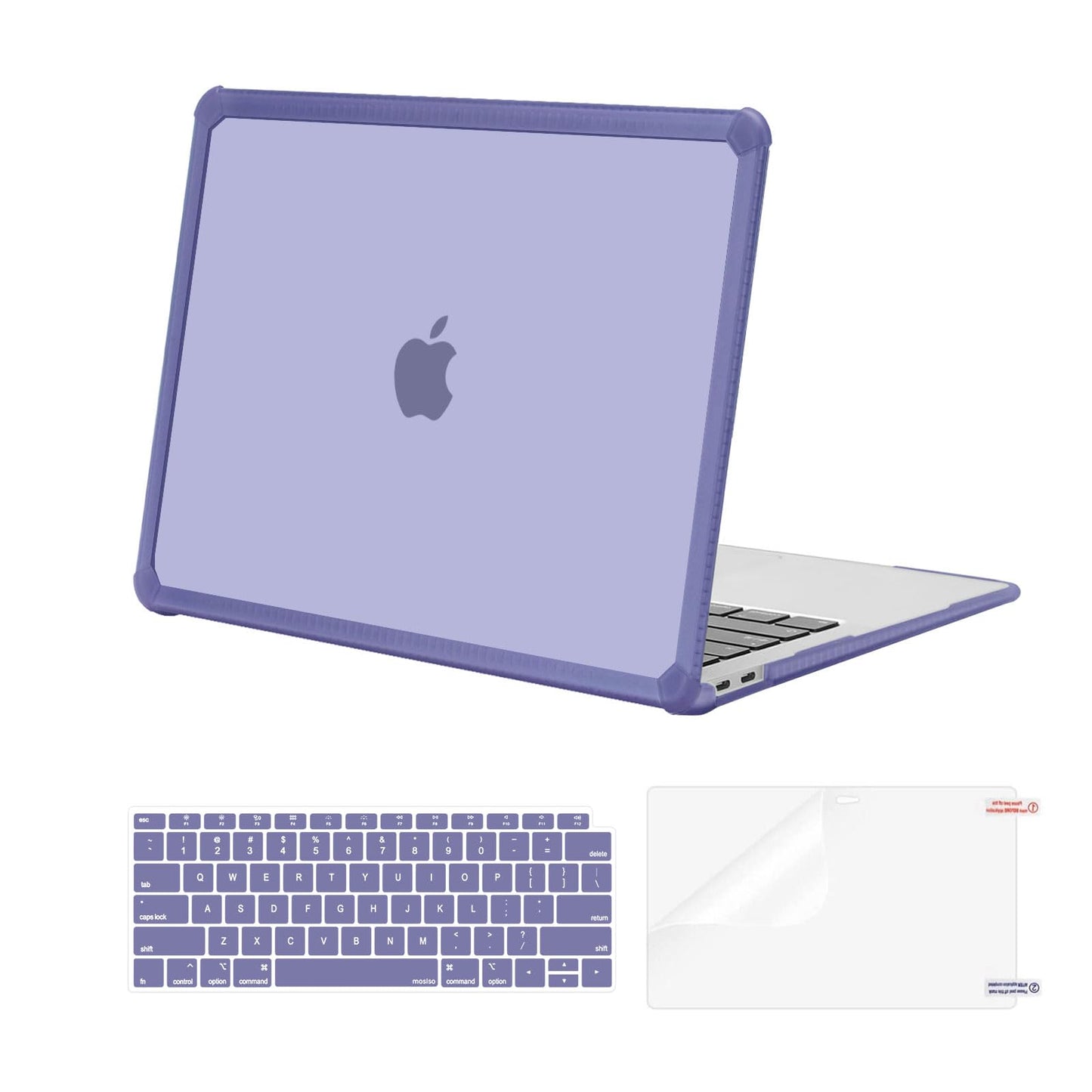 MOSISO Compatible with MacBook Air 13 inch Case 2022-2018 Release A2337 M1 A2179 A1932, Anti-Cracking Heavy Duty Plastic Hard Shell Case with TPU Bumper&Keyboard Cover&Screen Film, Pink