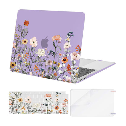 MOSISO Compatible with MacBook Air 13 inch Case 2022 2021 2020 2019 2018 Release A2337 M1 A2179 A1932 Retina Display, Plastic Garden Flowers Hard Shell&Keyboard Cover&Screen Protector, Transparent