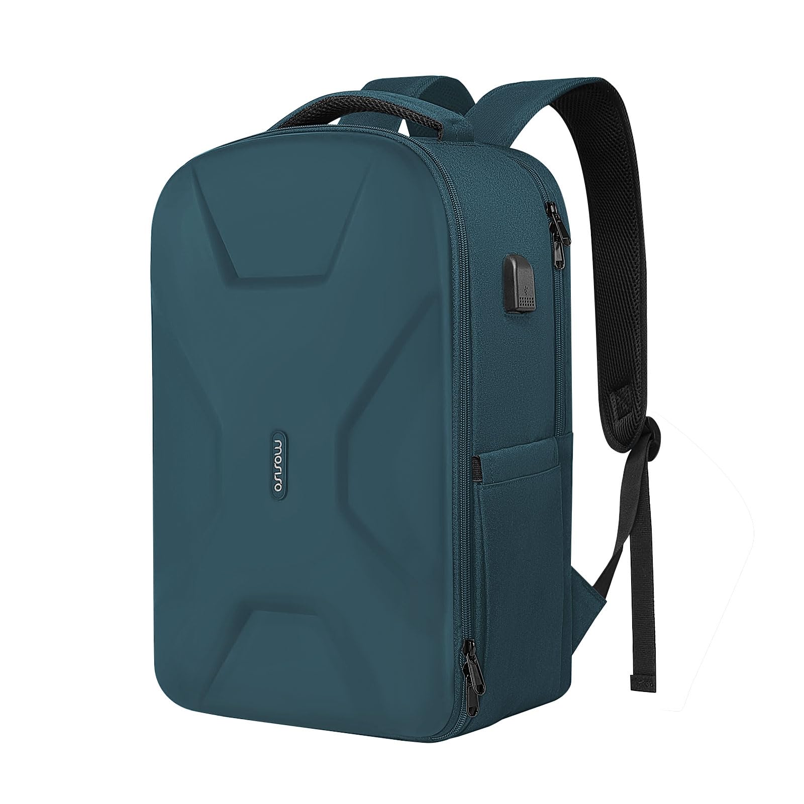 MOSISO 15.6-16 inch 35L Laptop Backpack with USB Charging Port for Women Men, Waterproof Hardshell Travel Business Computer Bag, Anti-Theft Daypack with Luggage Strap, Beige iMosiso