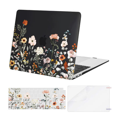 MOSISO Compatible with MacBook Air 13 inch Case 2022 2021 2020 2019 2018 Release A2337 M1 A2179 A1932 Retina Display, Plastic Garden Flowers Hard Shell&Keyboard Cover&Screen Protector, Transparent