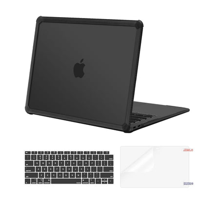 MOSISO Compatible with MacBook Air 13 inch Case 2022-2018 Release A2337 M1 A2179 A1932, Anti-Cracking Heavy Duty Plastic Hard Shell Case with TPU Bumper&Keyboard Cover&Screen Film, Pink