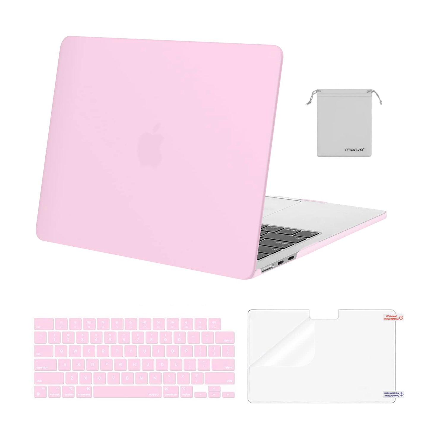 MOSISO Compatible with MacBook Air 13 inch Case 2025 2024 2023 2022 M4 A3240 M3 A3113 M2 A2681, Plastic Hard Shell&Keyboard Cover&Screen Film&Pouch for MacBook Air 13.6 inch Case, Crystal Clear