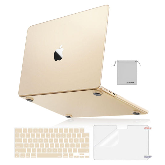 MOSISO Compatible with MacBook Air 13 inch Case 2025 2024 2023 2022 M4 A3240 M3 A3113 M2 A2681, Ultra-Thin Natural Original Hard Shell&Matching Color Keyboard Cover&Screen Film&Pouch, Starlight Clear
