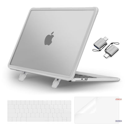 MOSISO Compatible with MacBook Pro 13 inch Case M2 2025-2016 A2338 M1 A2251 A2289 A2159 A1989 A1708 A1706, Heavy Duty Plastic Hard Case with Kickstand&Keyboard Skin&Screen Film&Type C, Teal Green