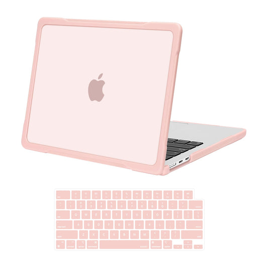 MOSISO Compatible with MacBook Air 13 inch Case 2025 2024 2023 2022 M4 A3240 M3 A3113 M2 A2681,Soft TPU Bumper Anti-Cracking&Anti-Fingerprint Hard Case&Keyboard Skin for MacBook Air 13.6, Pink