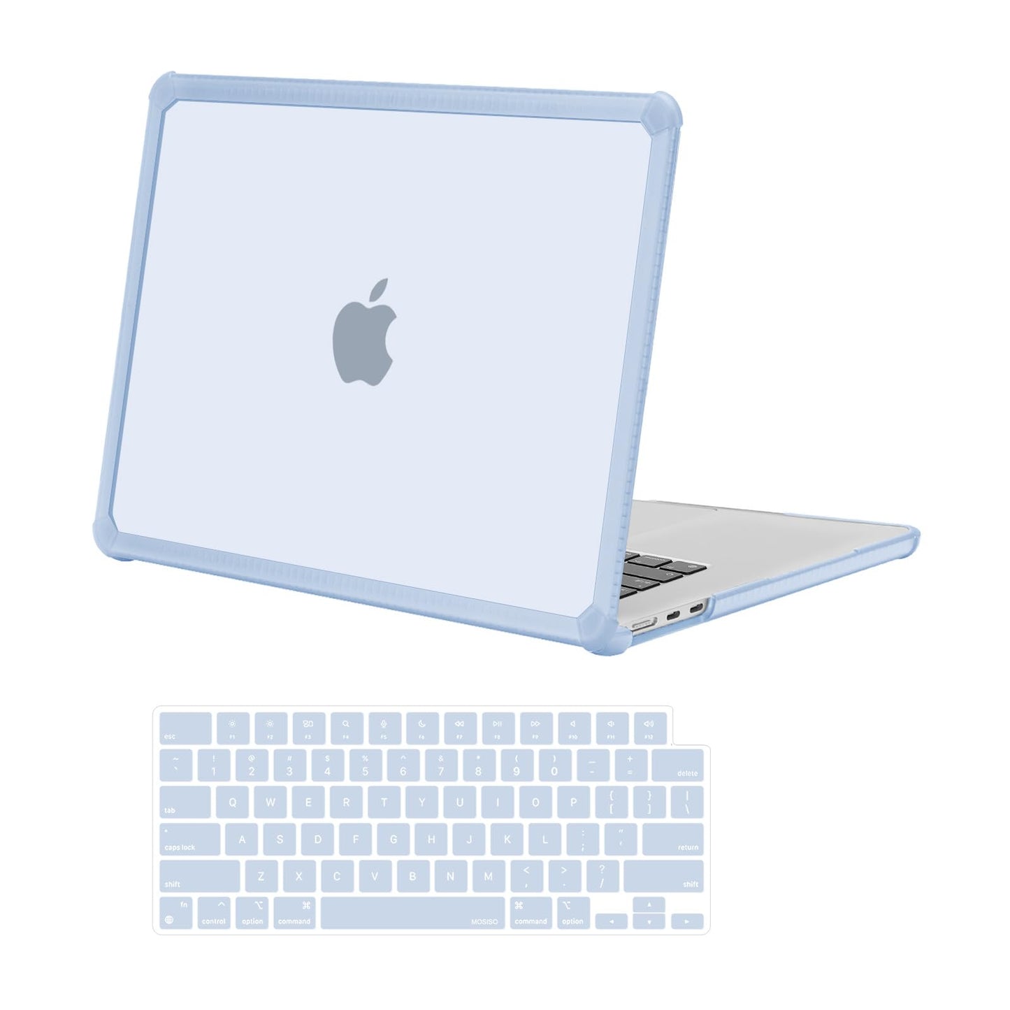 MOSISO Compatible with MacBook Air 15 inch Case 2025 2024 2023 Release M4 A3241 M3 A3114 M2 A2941, Anti-Cracking&Anti-Fingerprint Heavy Duty Hard Shell with TPU Bumper&Keyboard Cover, Emerald Green