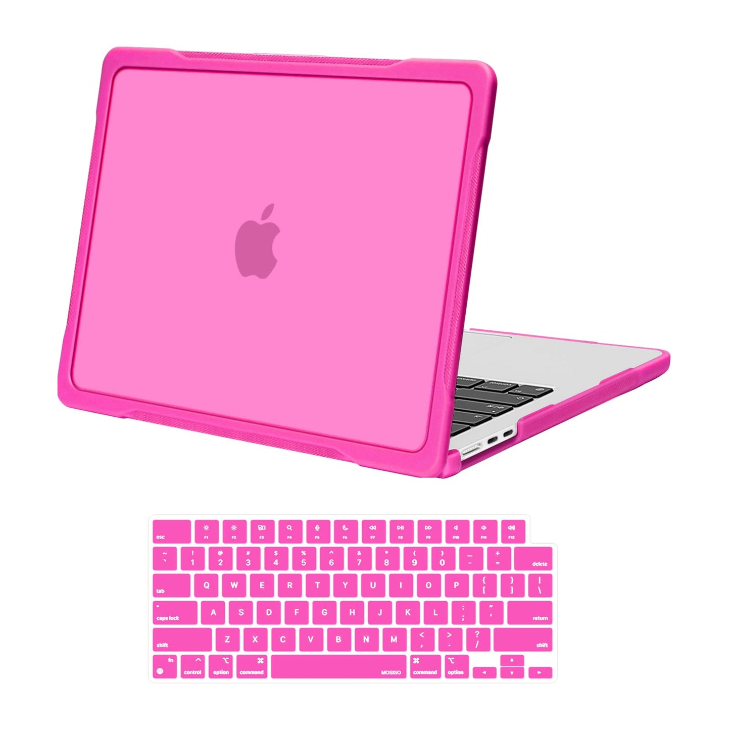 MOSISO Compatible with MacBook Air 13 inch Case 2025 2024 2023 2022 M4 A3240 M3 A3113 M2 A2681,Soft TPU Bumper Anti-Cracking&Anti-Fingerprint Hard Case&Keyboard Skin for MacBook Air 13.6, Pink