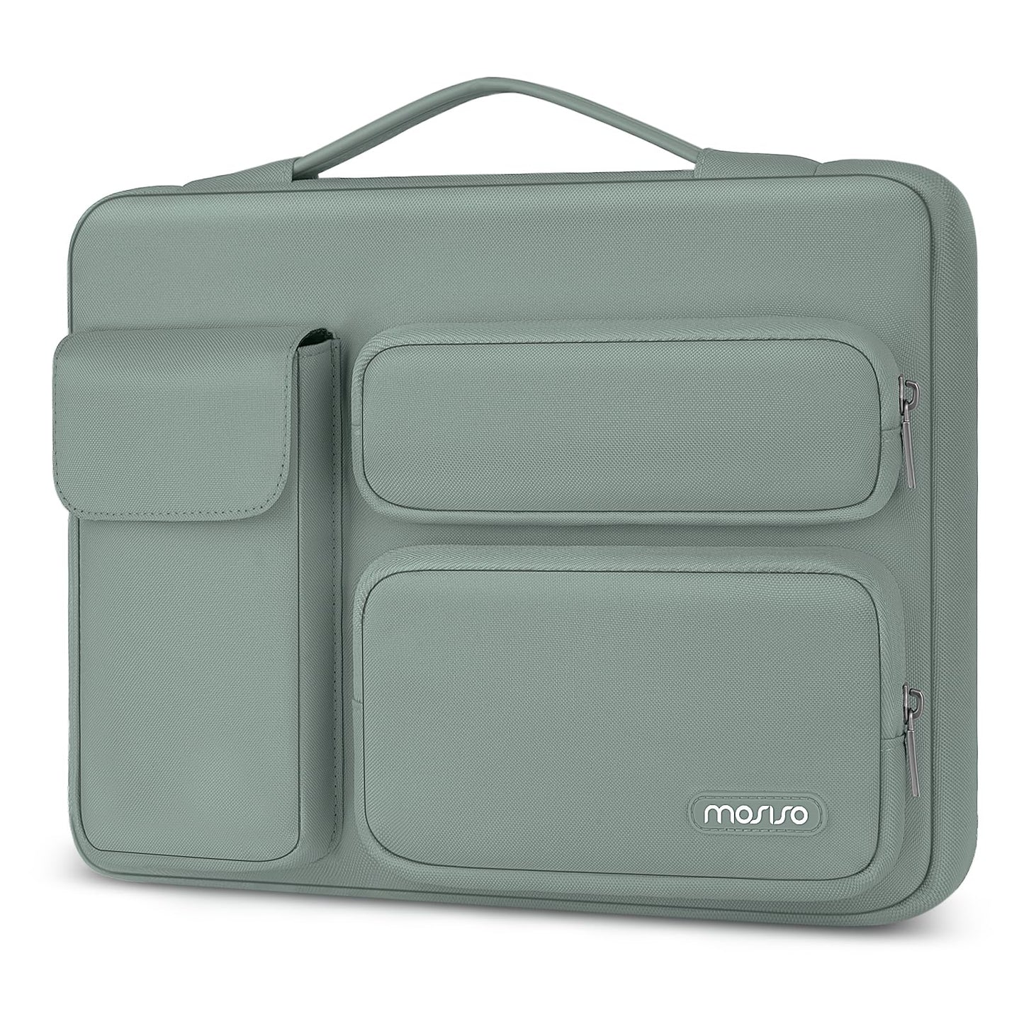 MOSISO 360 Protective Laptop Case 13.3 inch, 13-13.3 inch Laptop Sleeve Compatible with MacBook Air/Pro 13 / Pro 14, HP Dell ASUS Lenovo,Side Open Bag with 2 Raised&1 Flapover Pockets