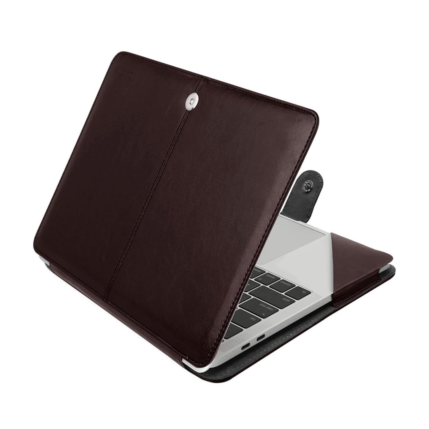 MOSISO Case Compatible with MacBook Air 13.6 inch M4 M3 M2 2025-2022 /Air 13 M1 2022-2018 /Pro 13 inch M2 M1 2025-2016, PU Leather Portfolio Protective Stand Cover, Serenity Blue