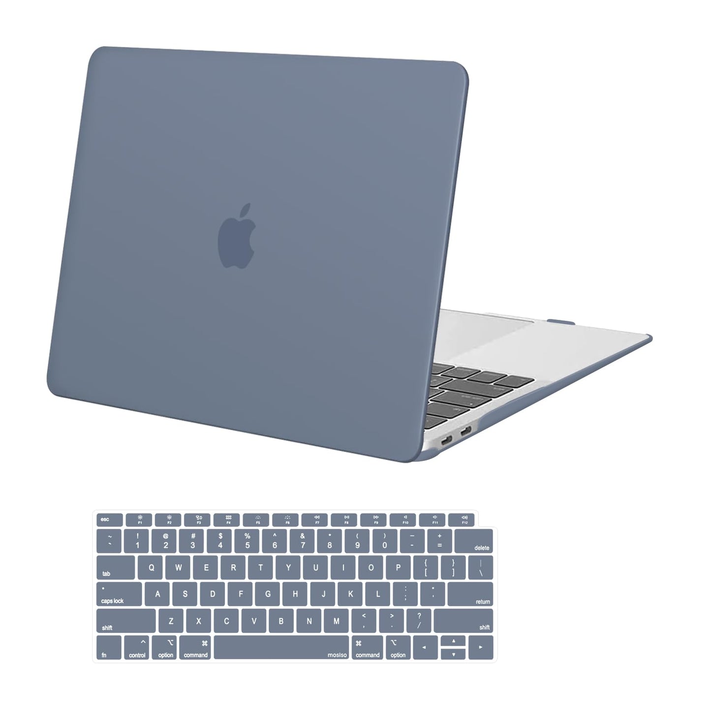 MOSISO Compatible with MacBook Air 13 inch Case 2022 2021 2020 2019 2018 Release A2337 M1 A2179 A1932 Touch ID, Plastic Hard Shell Cover&Keyboard Cover for MacBook Air 13.3 inch Case, Black