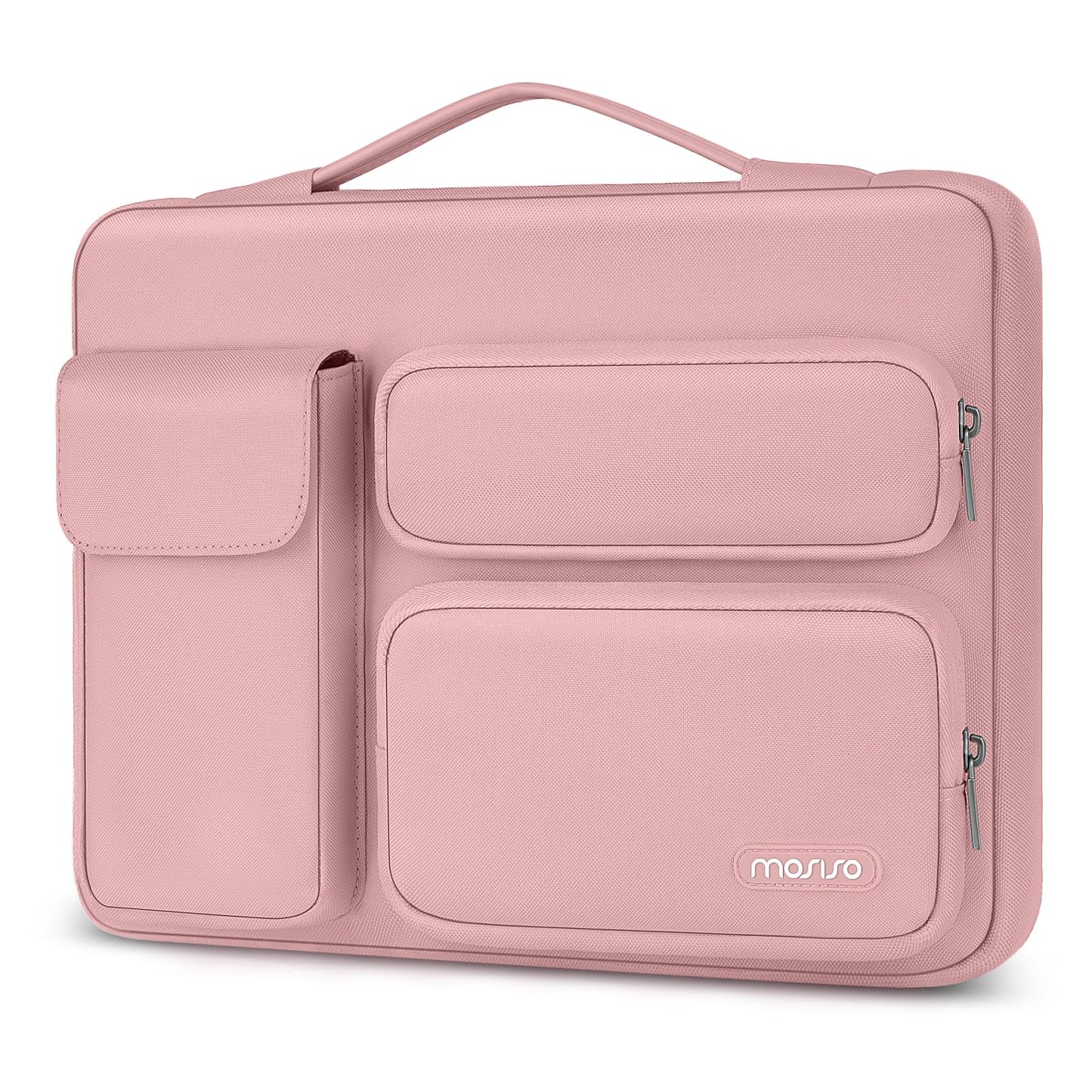 MOSISO 360 Protective Laptop Case 13.3 inch, 13-13.3 inch Laptop Sleeve Compatible with MacBook Air/Pro 13 / Pro 14, HP Dell ASUS Lenovo,Side Open Bag with 2 Raised&1 Flapover Pockets