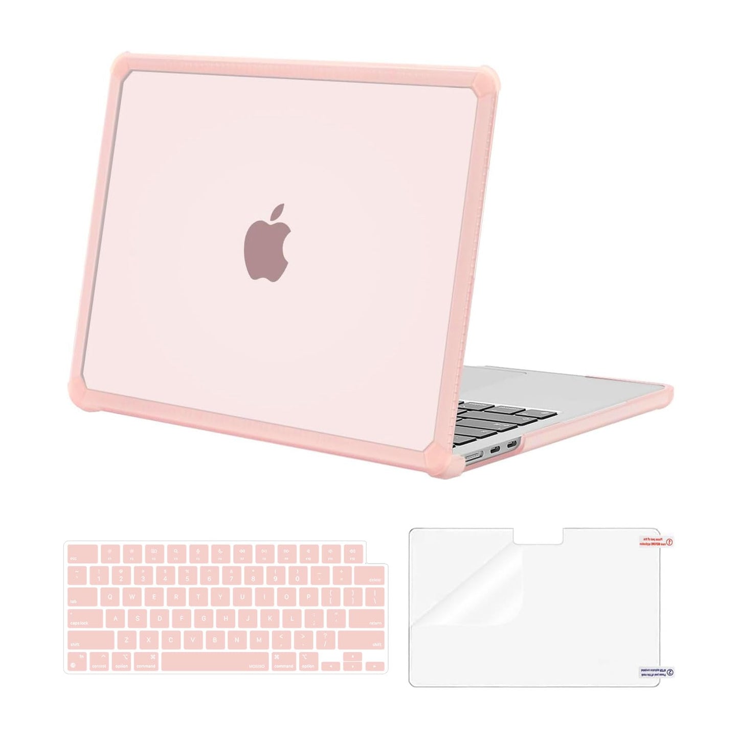 MOSISO Compatible with MacBook Air 13 inch Case 2025 2024 2023 2022 M4 A3240 M3 A3113 M2 A2681,Anti-Cracking Heavy Duty TPU Bumper Hard Case&Keyboard Skin&ScreenFilm for MacBook Air 13.6,Emerald Green