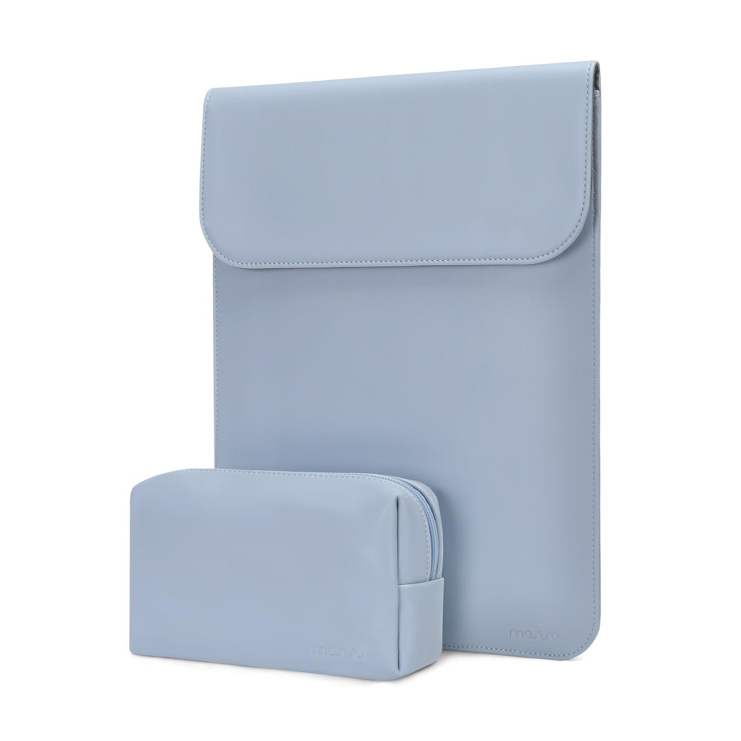 MOSISO Laptop Case 13 inch, 13 inch Laptop Sleeve Compatible with MacBook Air M4 M3 M2 M1 2025-2018 / Pro M2 M1 2025-2016, Faux Suede Leather Case with Small Bag, Baby Blue