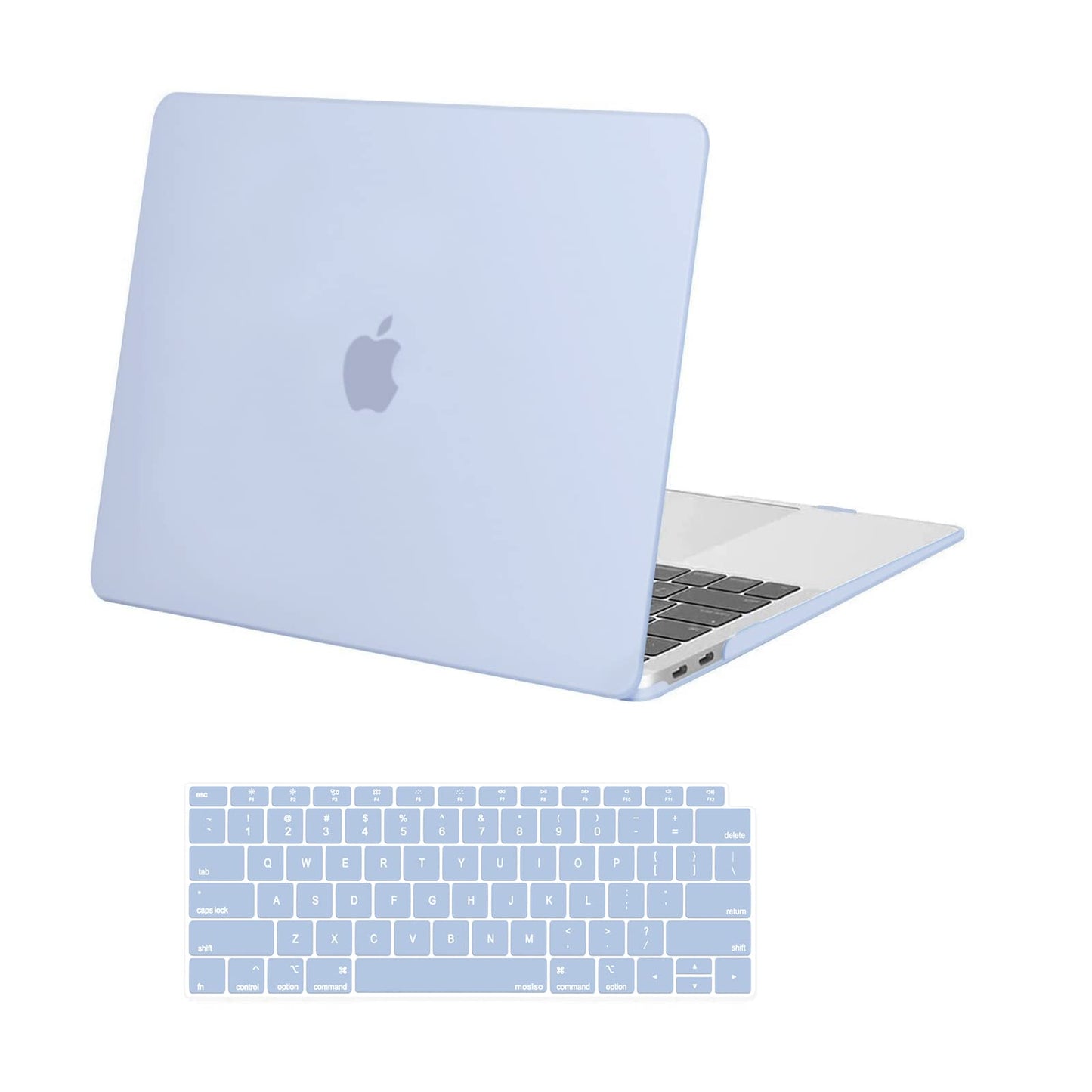 MOSISO Compatible with MacBook Air 13 inch Case 2022 2021 2020 2019 2018 Release A2337 M1 A2179 A1932 Touch ID, Plastic Hard Shell Cover&Keyboard Cover for MacBook Air 13.3 inch Case, Black