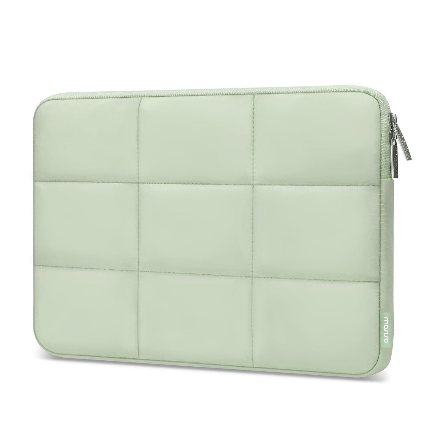 MOSISO 13-16 inch Laptop Case, Puffy Sleeve for MacBook Air/Pro | Compatible with MacBook Air 13 13.3 13.6/Pro 13/14 | HP, Dell, ASUS, Lenovo | Rectangle Quilted Puffer Computer Bag | for Women | Sand