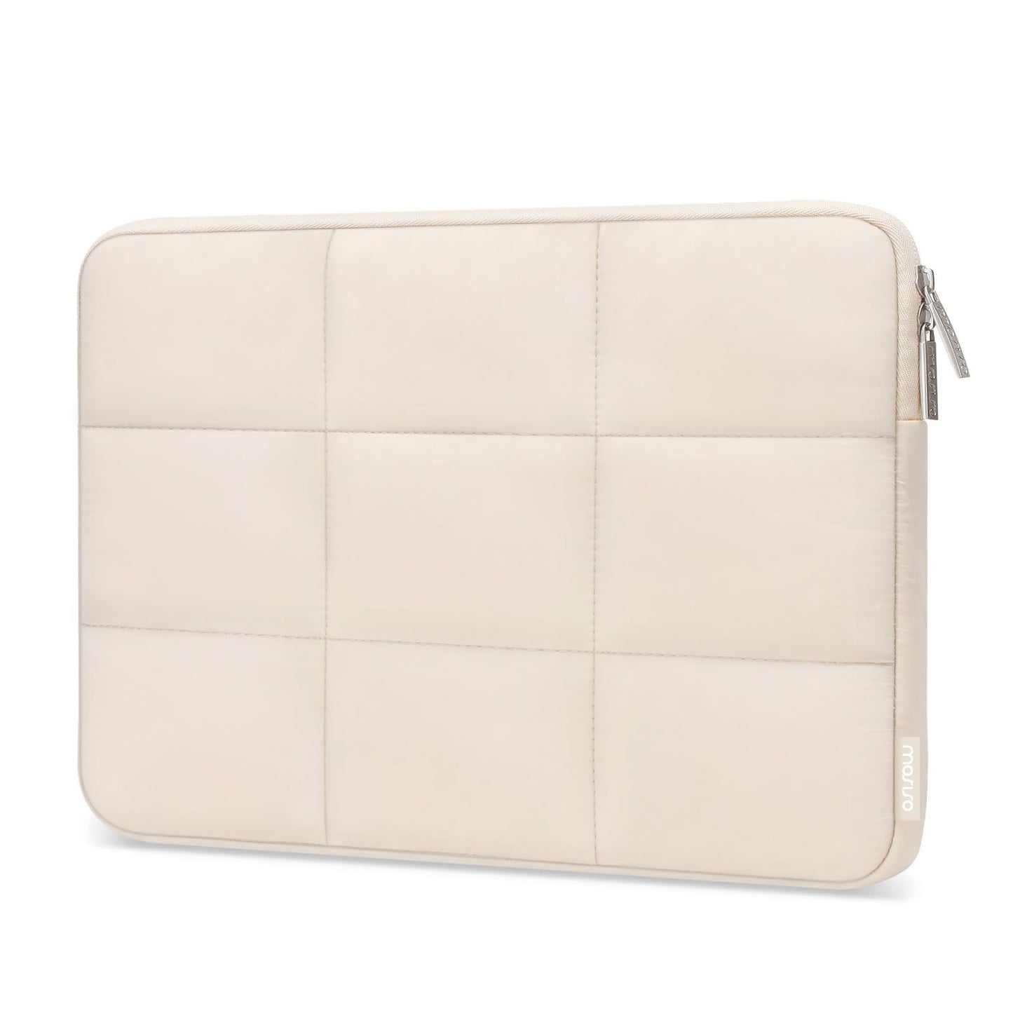 MOSISO 13-16 inch Laptop Case, Puffy Sleeve for MacBook Air/Pro | Compatible with MacBook Air 13 13.3 13.6/Pro 13/14 | HP, Dell, ASUS, Lenovo | Rectangle Quilted Puffer Computer Bag | for Women | Sand