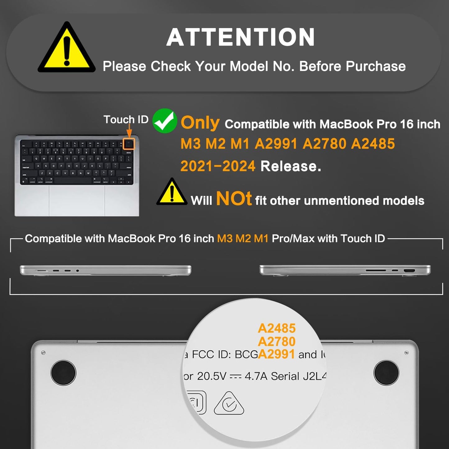 MOSISO Compatible with MacBook Pro 16 inch Case 2025 2024 2023 2022 2021 M4 M3 M2 M1 A3403 A3186 A2991 A2780 A2485, Slim Natural Original Color Hard Shell&Keyboard Skin&Screen Film, Space Black Clear