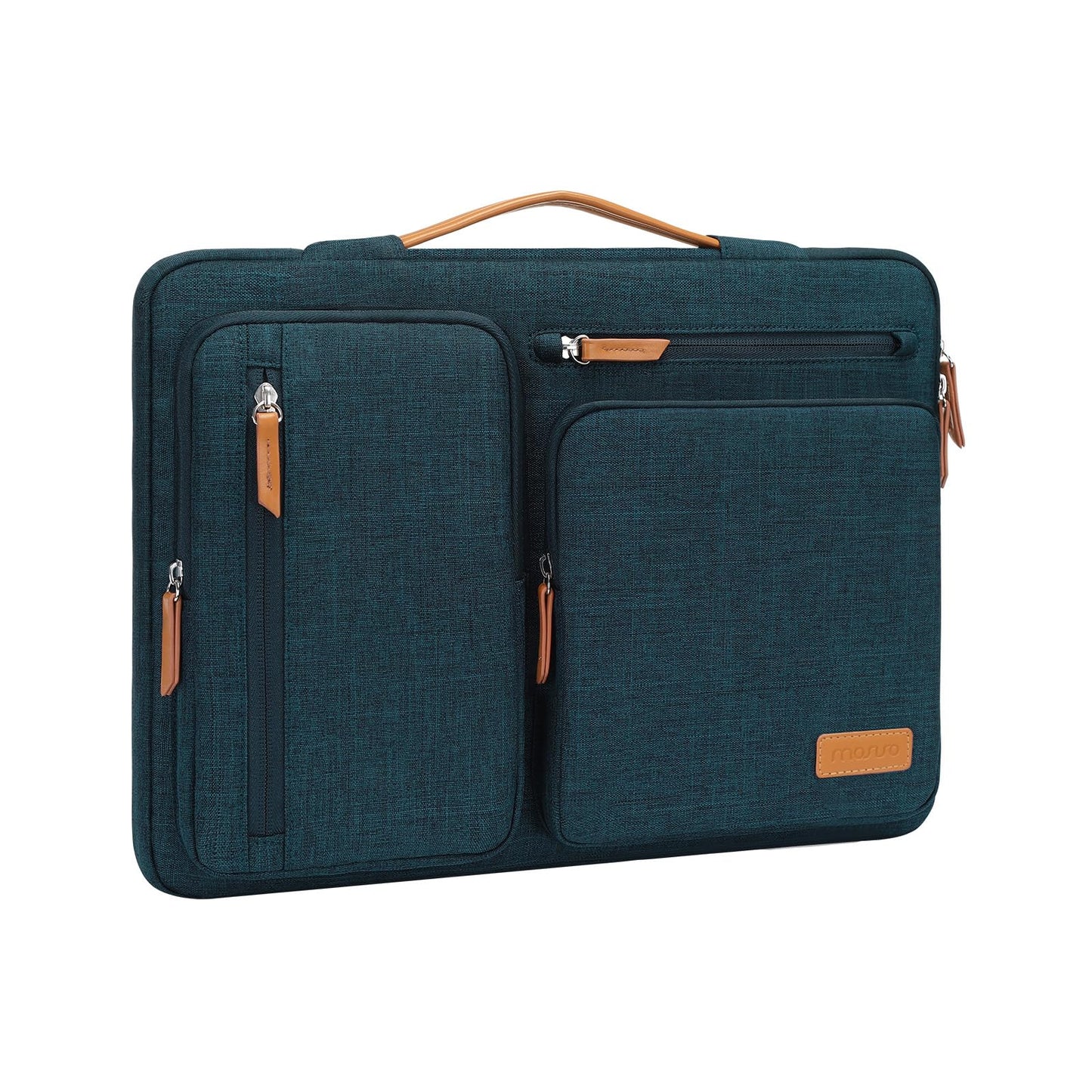 MOSISO 360 Protective Laptop Case 16 inch, 15-15.6 inch Laptop Sleeve Compatible with MacBook Pro 16, HP, Acer, Dell, Lenovo, ASUS, Side Open Carrying Case with 4 Zipper Pockets&Handle, Teal Green