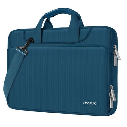 MOSISO 360 Protective Laptop Shoulder Bag Compatible with 13-17.3 inch Dell XPS/HP Pavilion/Ideapad/Acer/Alienware/HP Omen,Matching Color Sleeve with Belt iMosiso