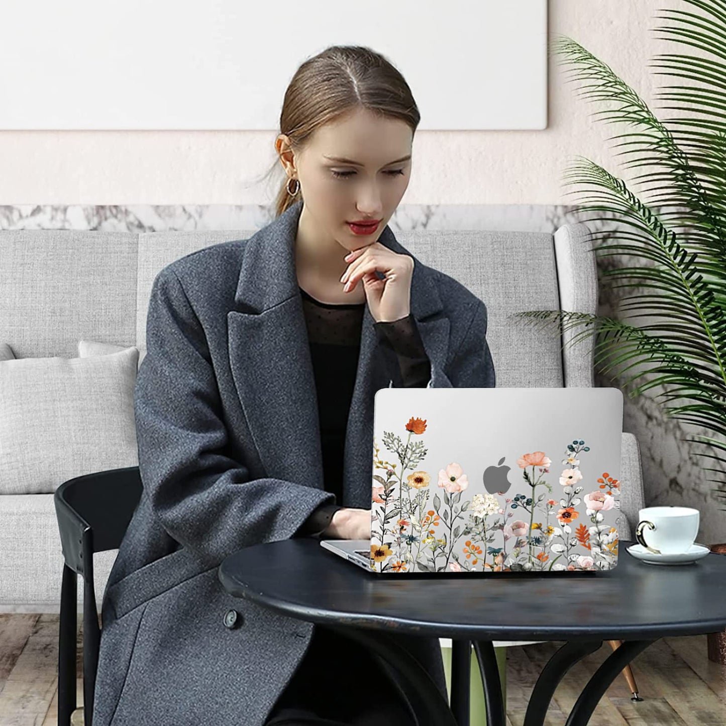 MOSISO Compatible with MacBook Pro 14 inch Case 2025-2021 M4 M3 M2 M1 A3112 A3185 A3401 A2918 A2992 A2779 A2442, Plastic Garden Flowers Hard Shell Case&Keyboard Cover&Screen Protector, Transparent