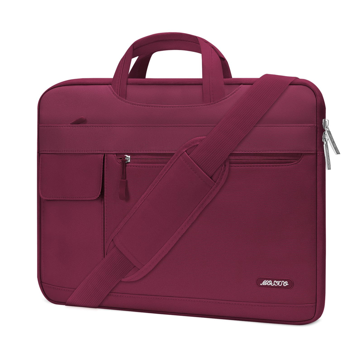 MOSISO Polyester Flapover Laptop Shoulder Briefcase Sleeve, Fits 13.3-15.6 Inch MacBook Air Pro M1-M5 Notebook