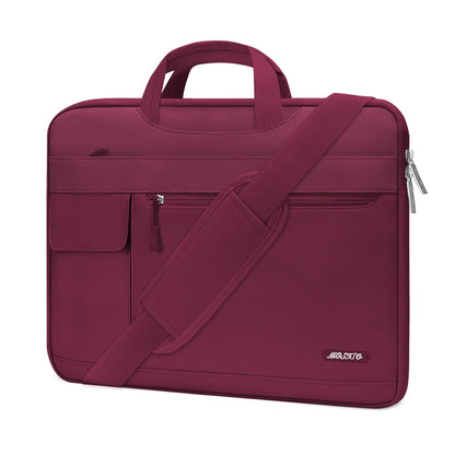 MOSISO Polyester Flapover Laptop Shoulder Briefcase Sleeve, Fits 13.3-15.6 Inch MacBook Air Pro M1-M5 Notebook
