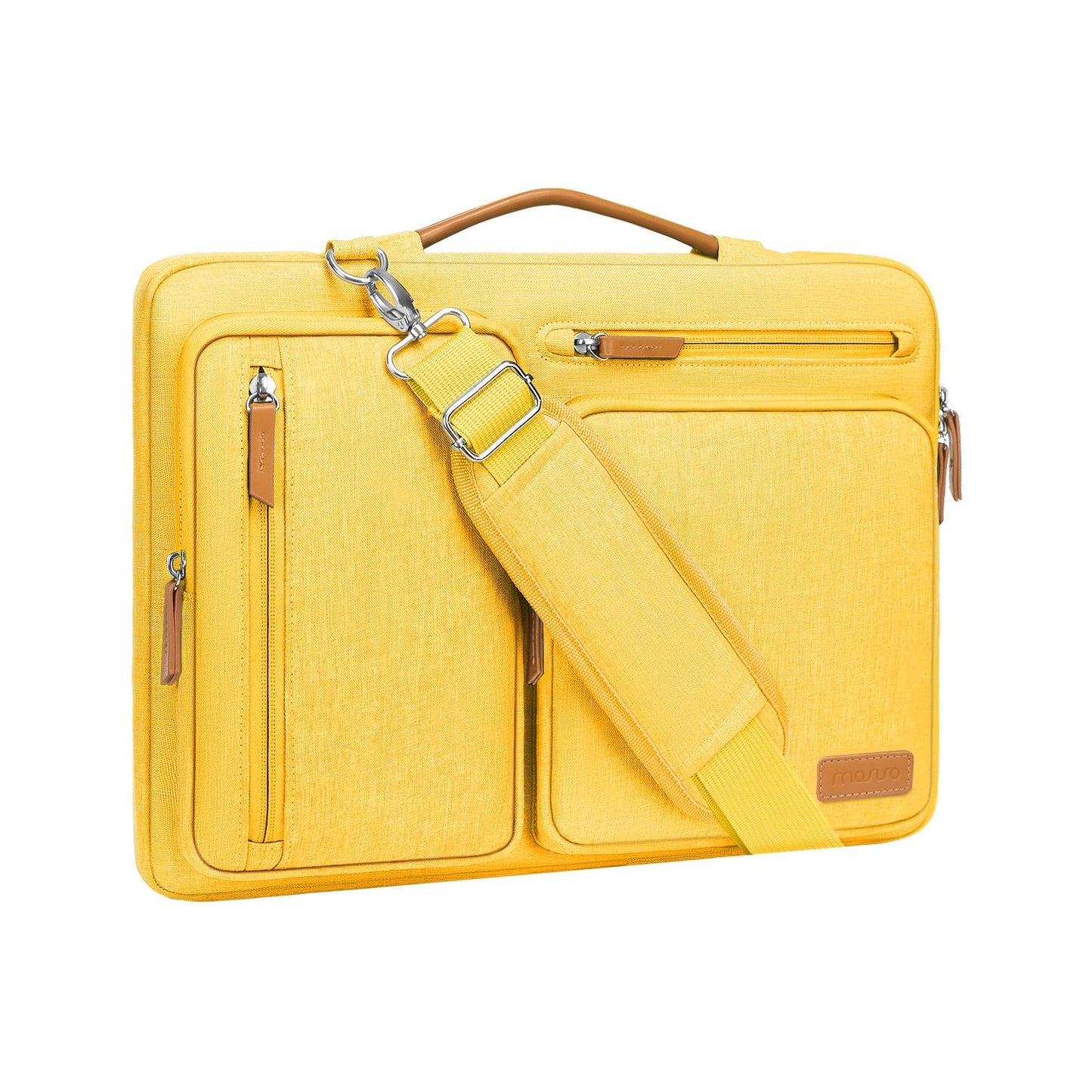 MOSISO 360 Protective Laptop Shoulder Bag,13-17.3 inch Computer Bags Compatible with MacBook Air M4 M3 M2 M1 2025-2018/Pro 13 2025-2016,Side Open Messenger Bag with 4 Zipper Pockets, Black iMosiso