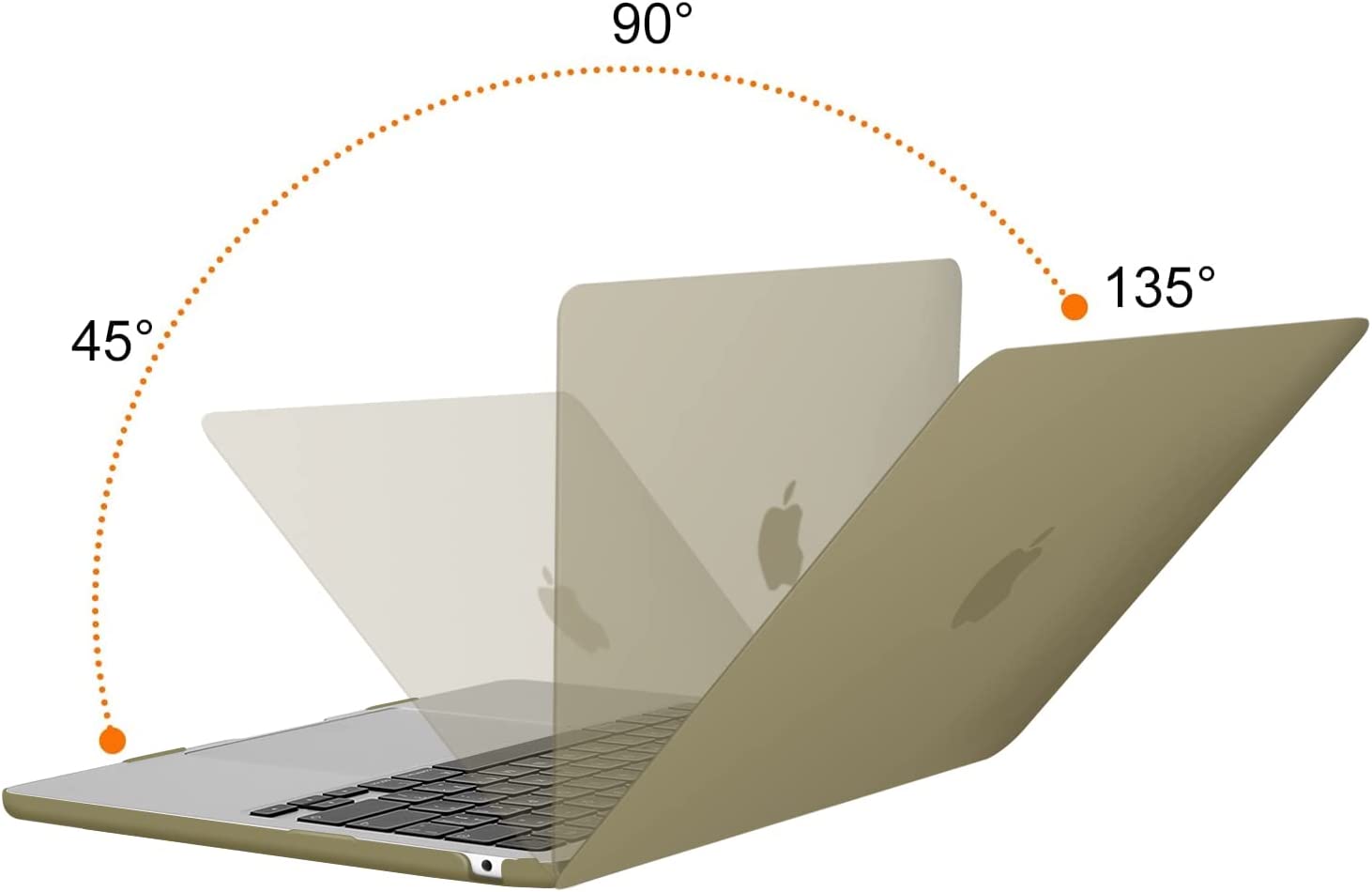 MOSISO Compatible with MacBook Air 13.6 inch Case 2022 Release A2681 M2 Chip with Liquid Retina Display & Touch ID, Protective Plastic Hard Shell Case & Keyboard Cover & Webcam Cover, Olive Yellow iMosiso